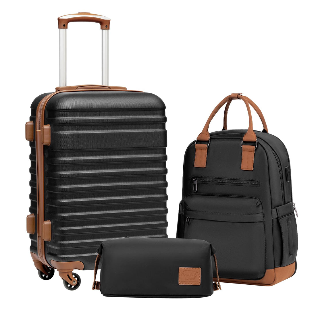 Coolife 3-Piece Luggage Set – Navy