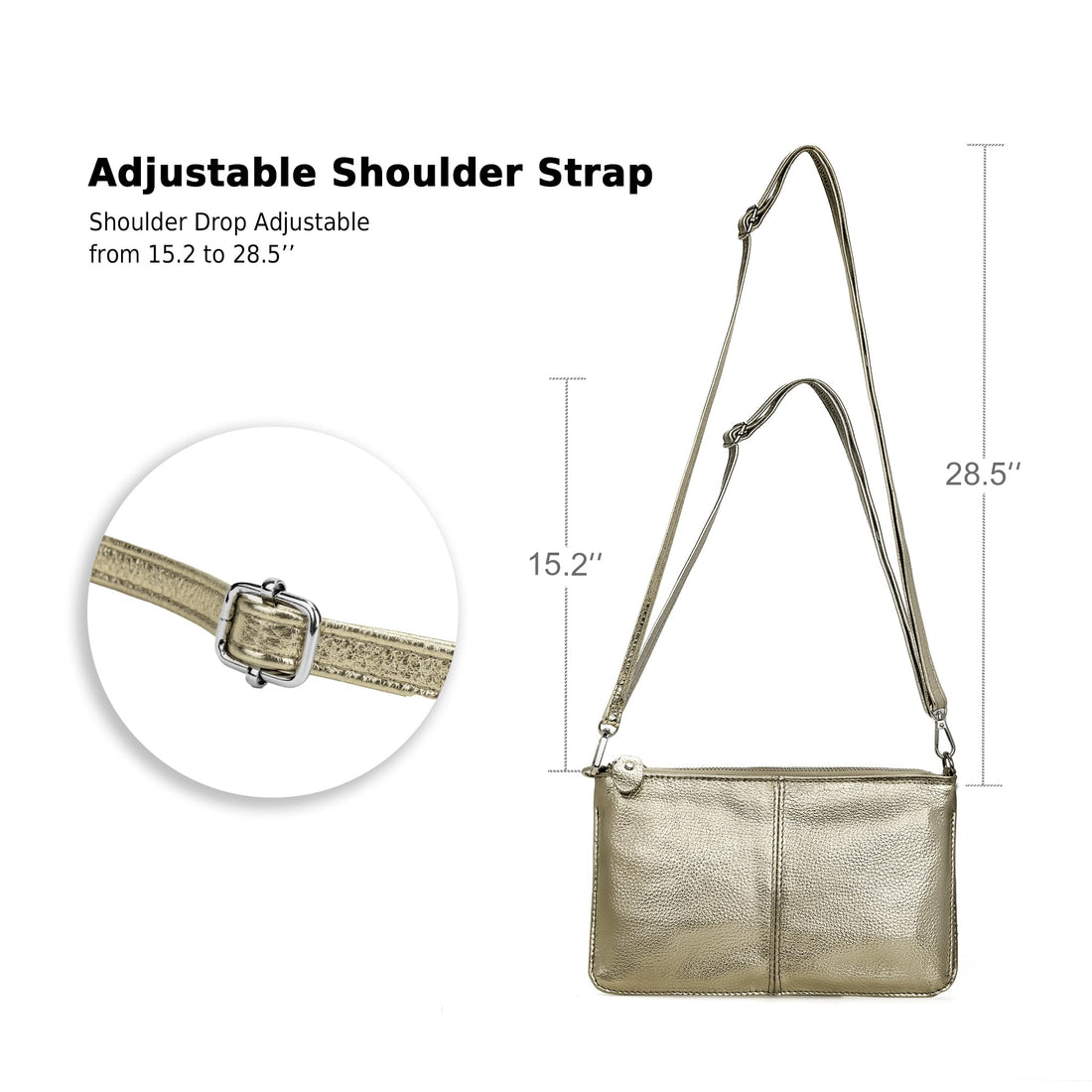 befen Genuine Leather Wristlet Clutch Wallet Purses Small Crossbody Bags for Women with RFID Blocking Card Slots