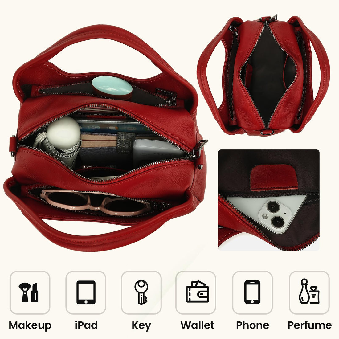 KOGTLA Women's Leather Handbag