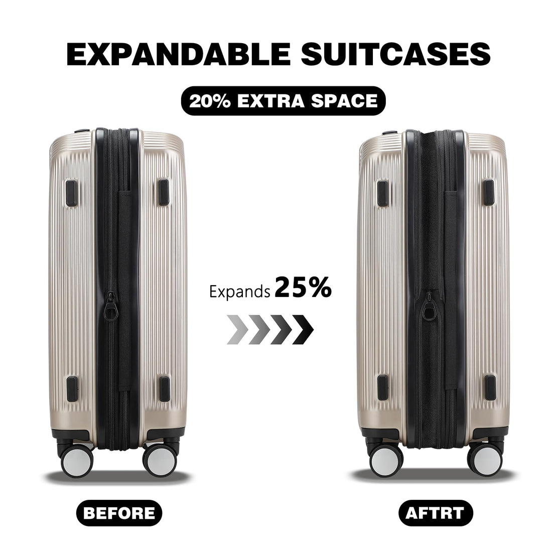 2-Piece Gray Luggage Set 20/28"