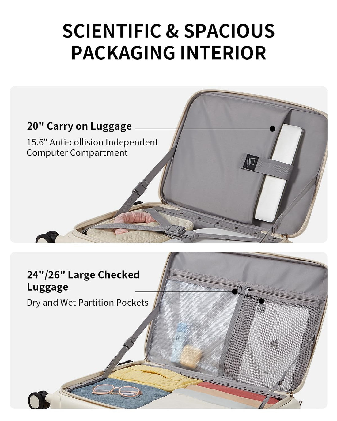 24" Hardshell Luggage – Brown