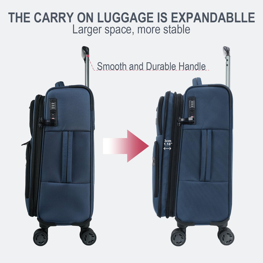 KROSER 20" Carry-On Burgundy