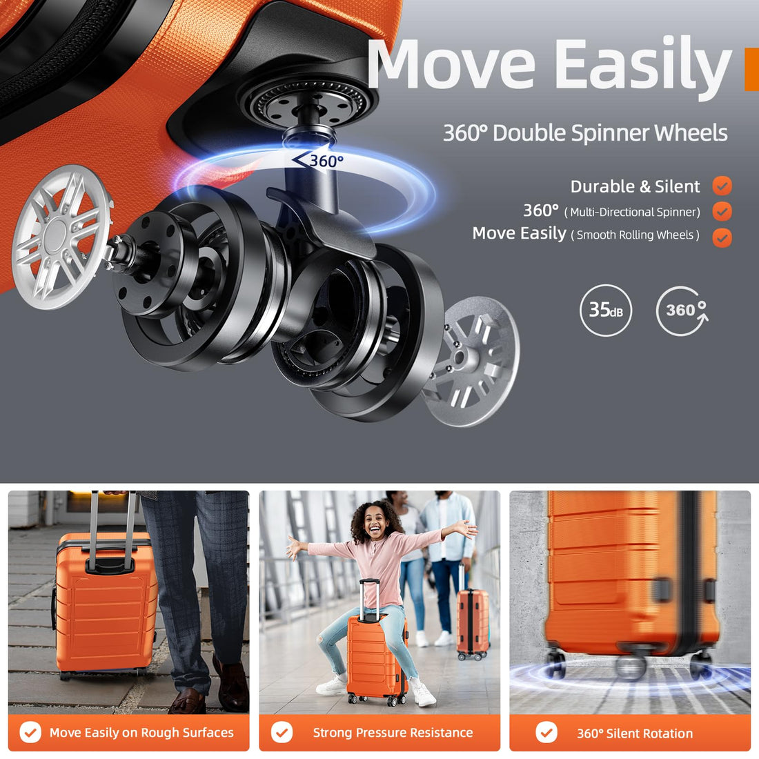 SHOWKOO 3-Piece Luggage Set