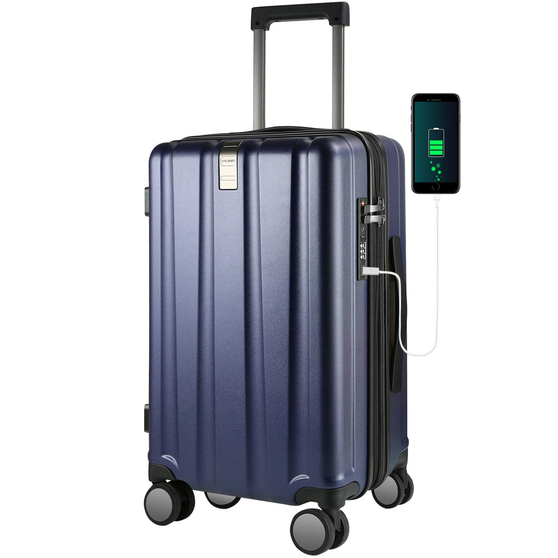 KROSER 20" Carry-On Luggage White