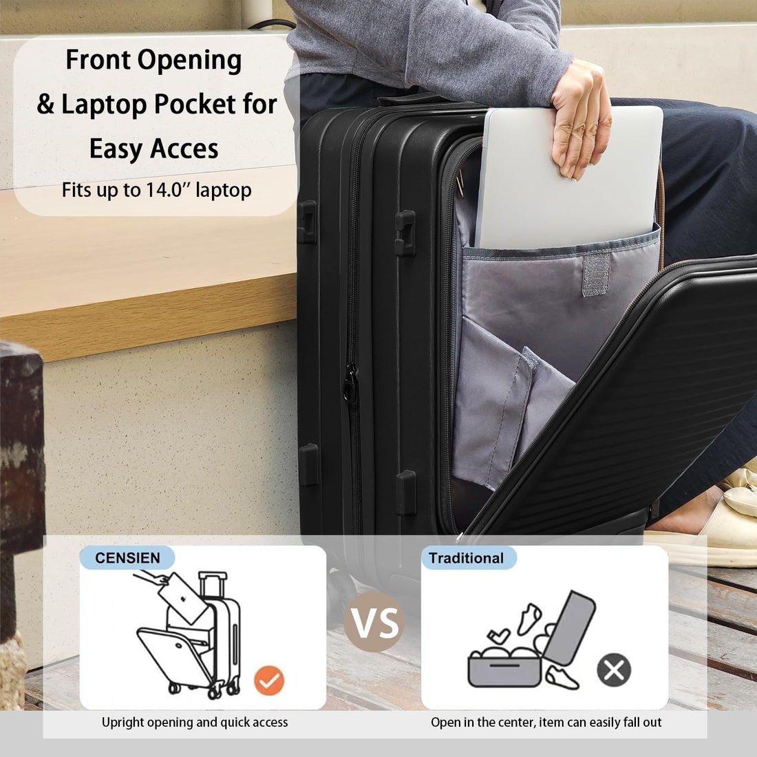 19.5" Hardside Carry-On – Black