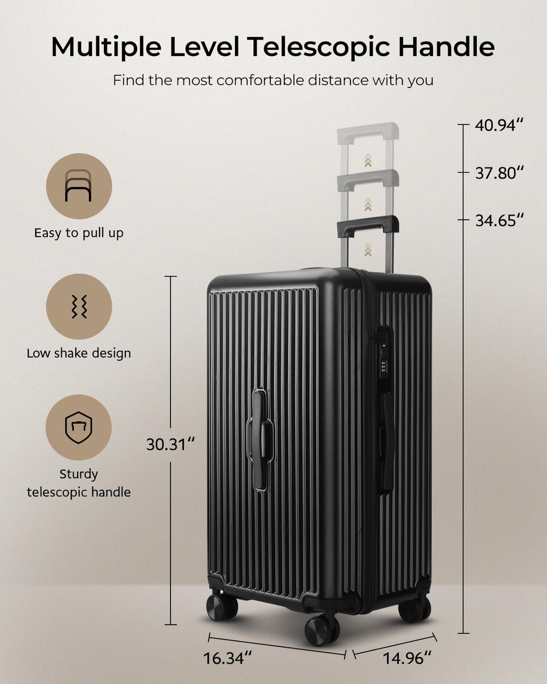 28" Black Trunk Luggage