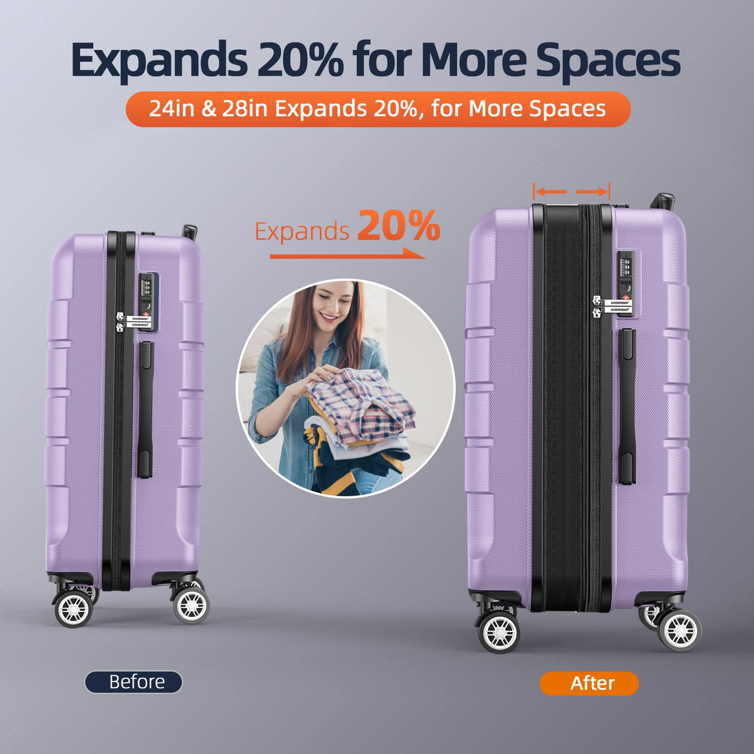SHOWKOO 3-Piece Luggage Set