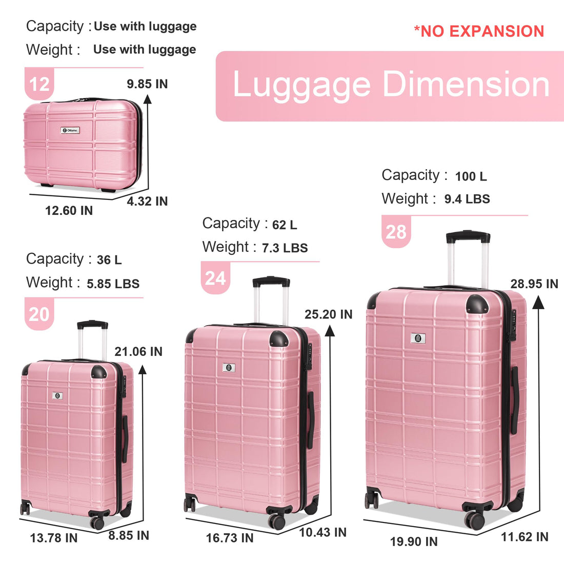 4-Piece Luggage Set – Blue