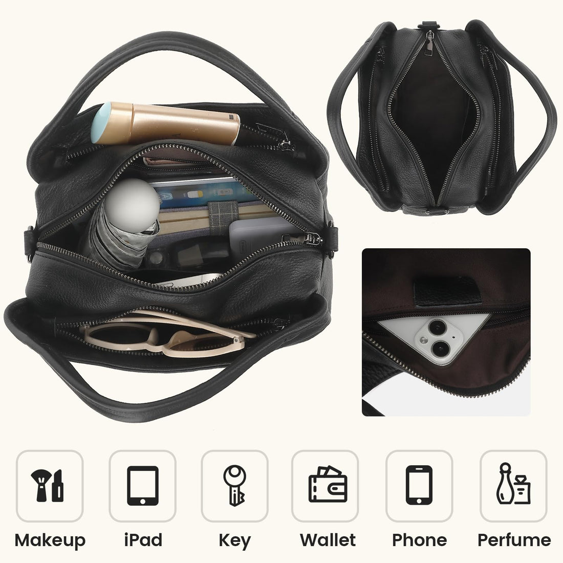 KOGTLA Women's Leather Handbag