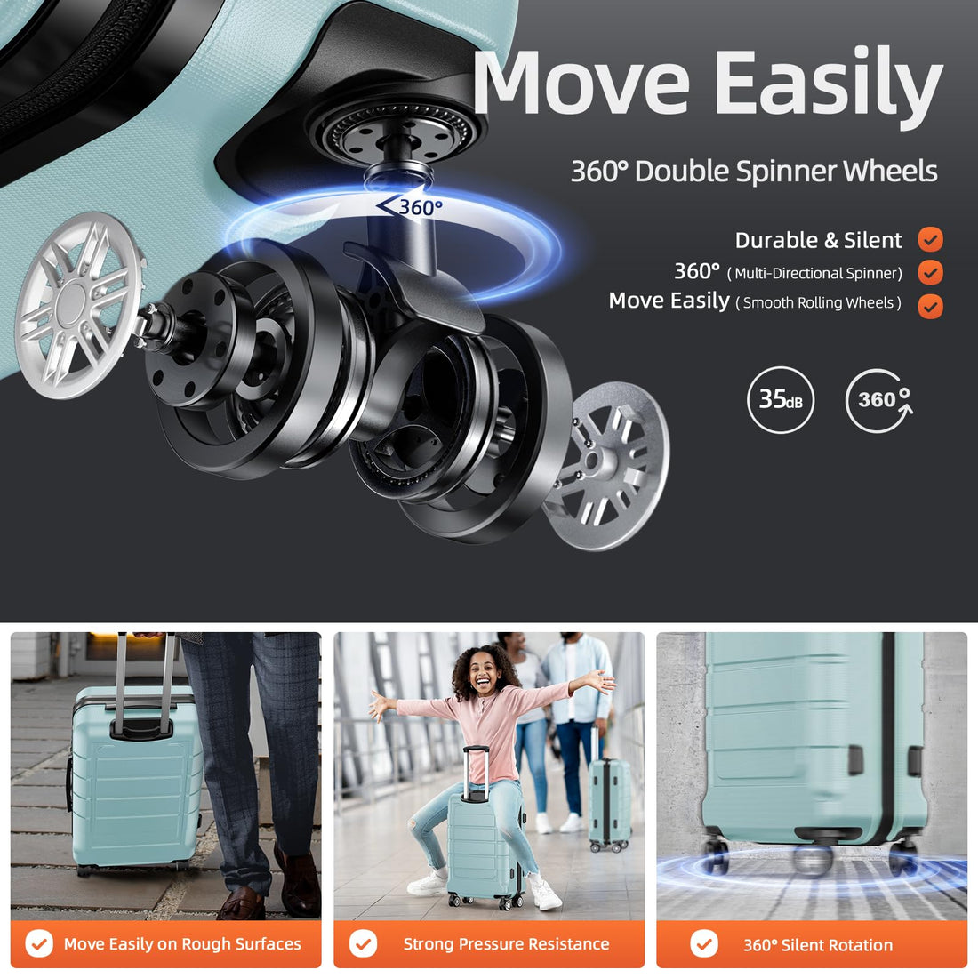 SHOWKOO 3-Piece Luggage Set