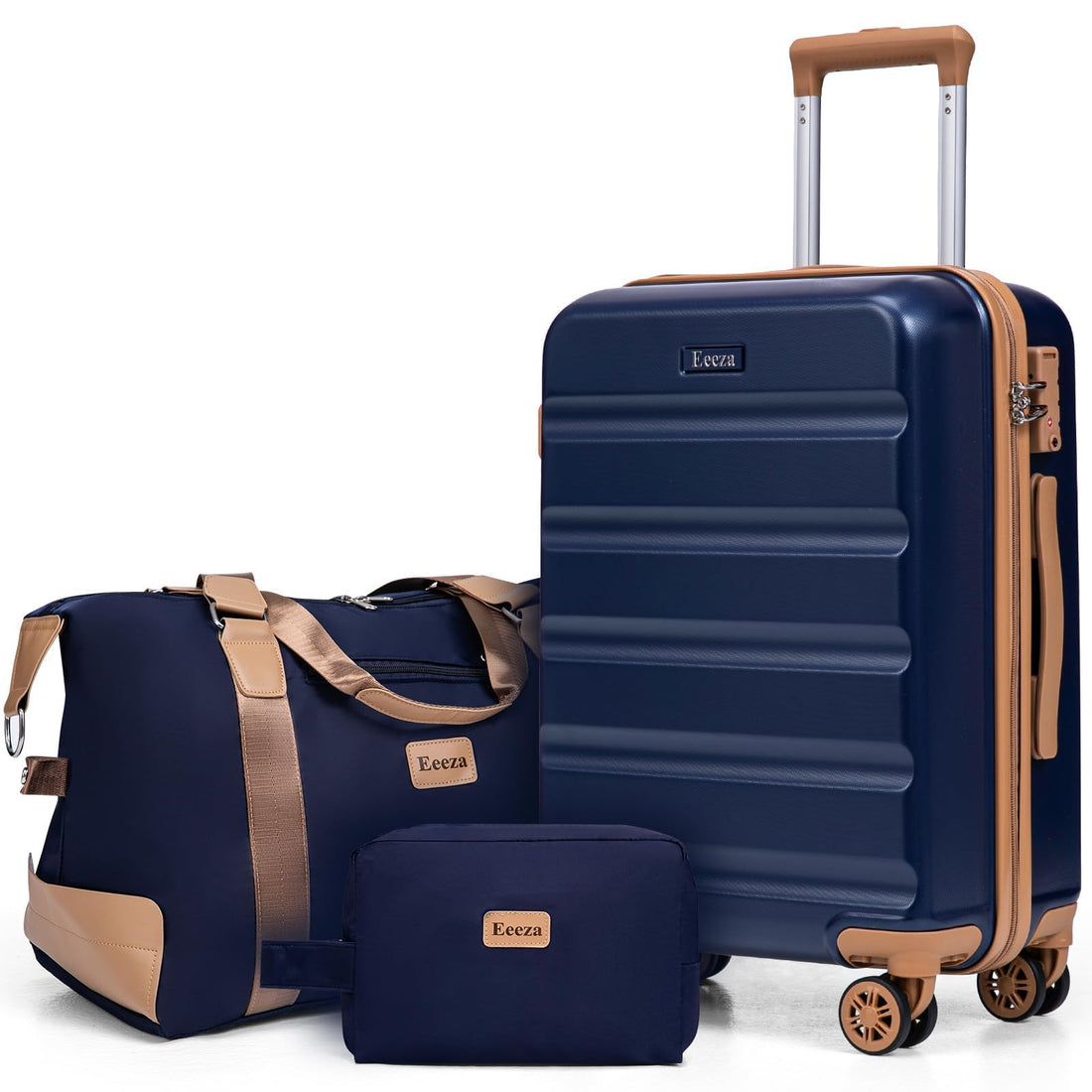 3-Piece Blue Carry-On Luggage Set