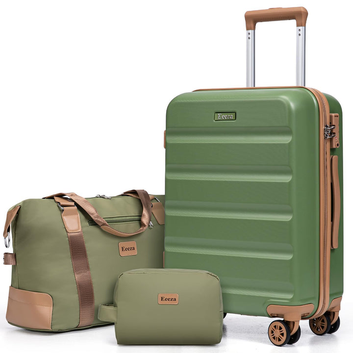 3-Piece Blue Carry-On Luggage Set