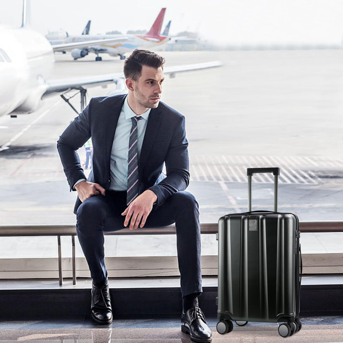 KROSER 20" Carry-On Luggage White