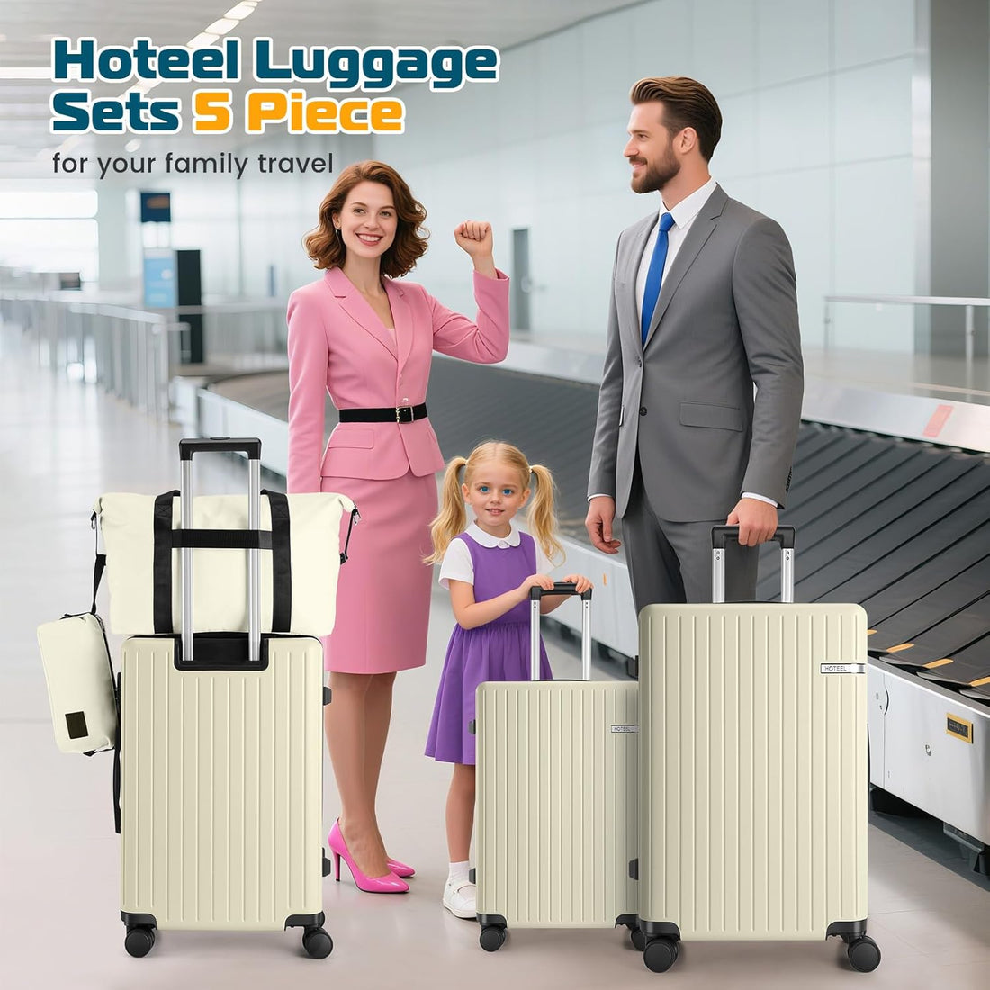 Hoteel 3-Piece Carry-On Luggage Set