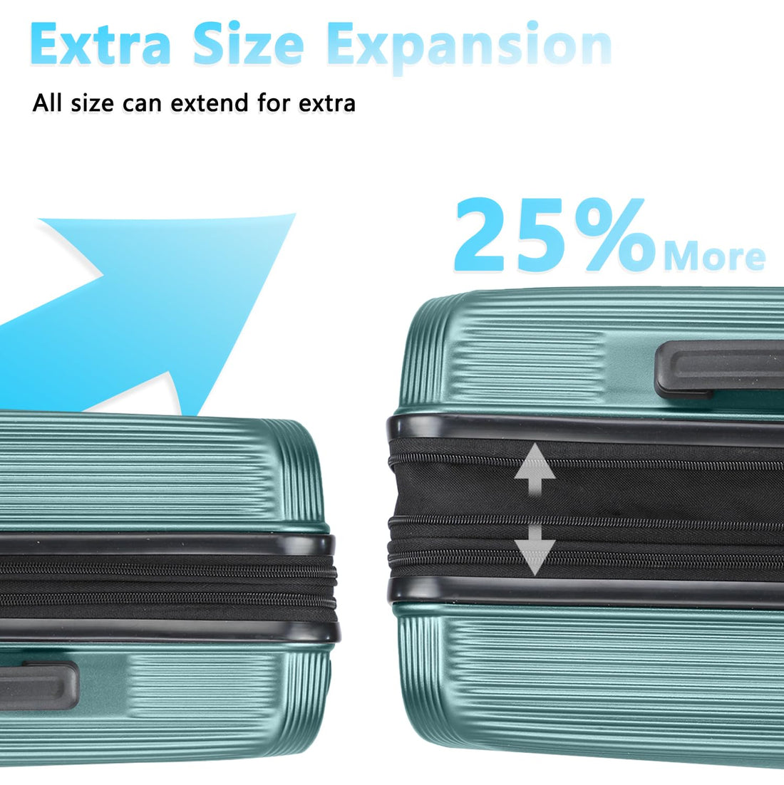 2-Piece Gray Luggage Set 20/28"
