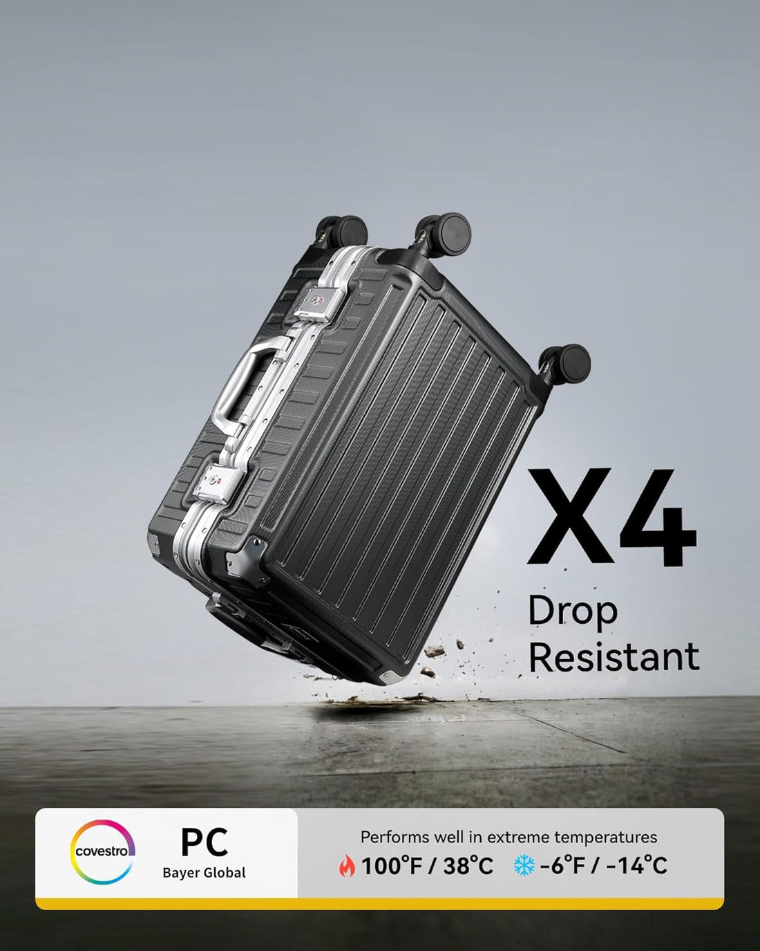 28" Hardshell Suitcase – Charcoal