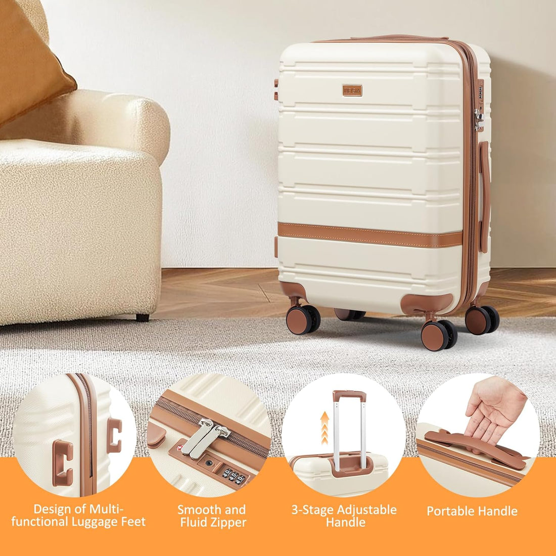 6-Piece Spinner Luggage Set – Black