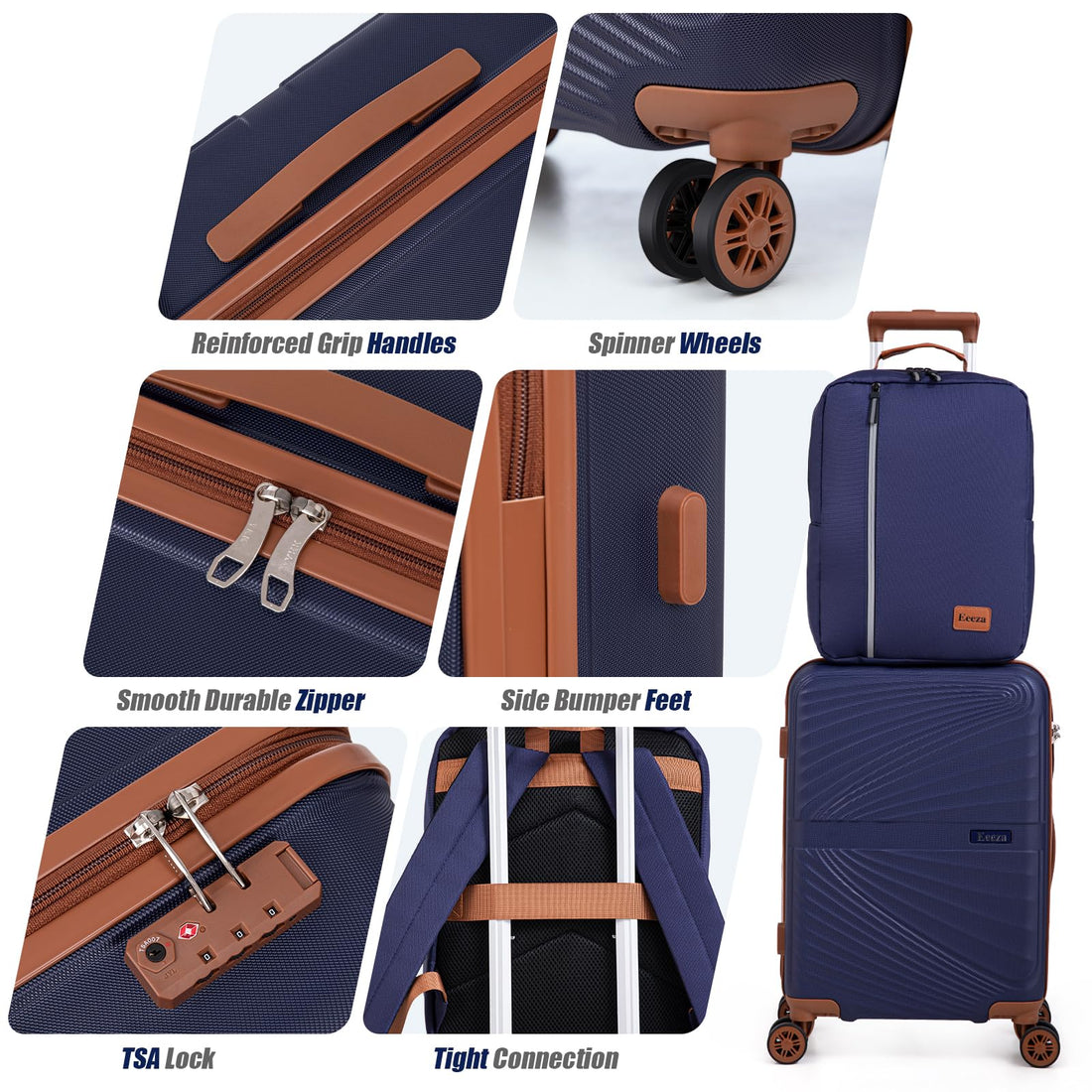 3-Piece 20" Carry-On Luggage Set