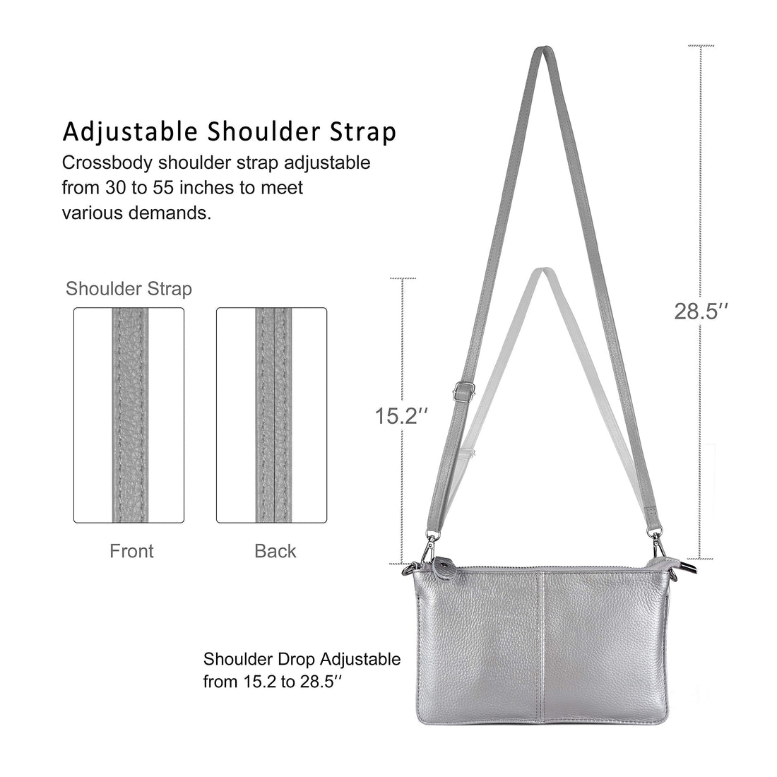 befen Genuine Leather Wristlet Clutch Wallet Purses Small Crossbody Bags for Women with RFID Blocking Card Slots