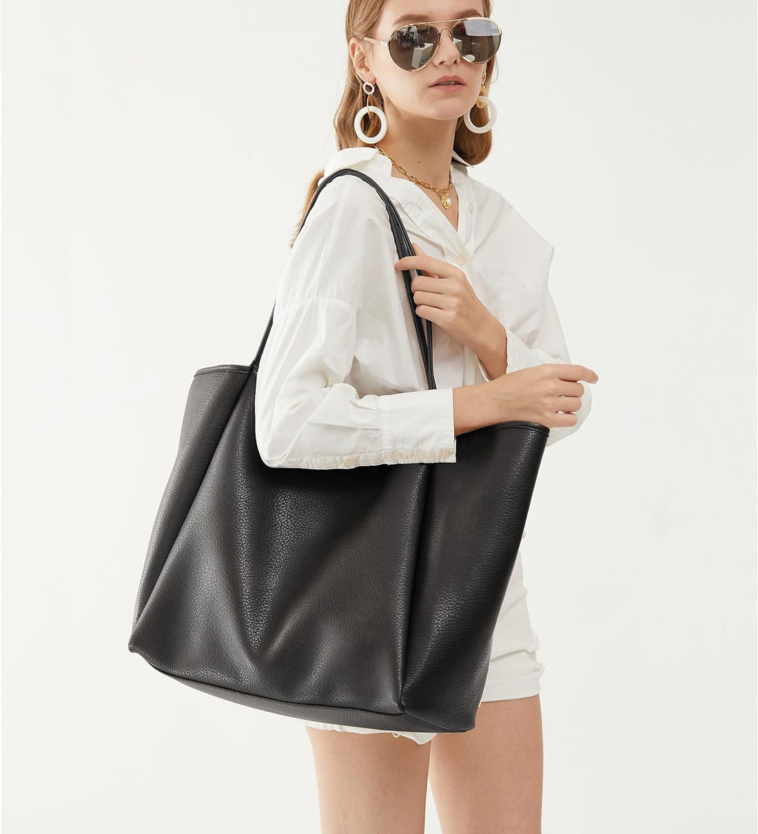 Oversize PU Tote Bag – Women