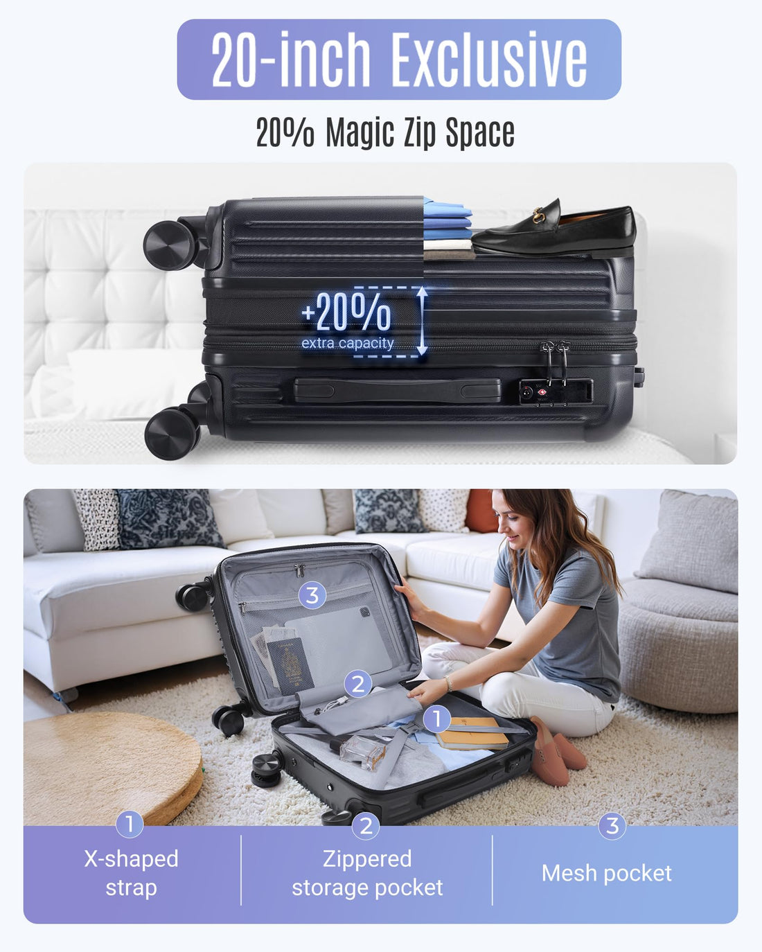 3-Piece Luggage Set – Royal Blue