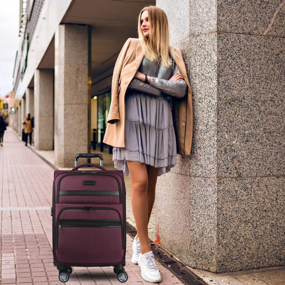 KROSER 20" Carry-On Burgundy