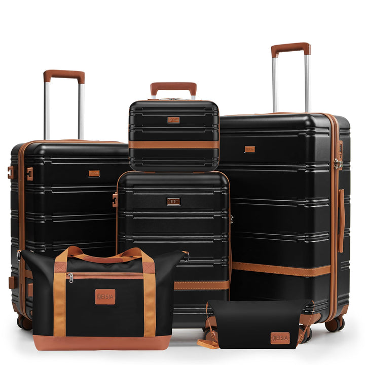 6-Piece Spinner Luggage Set – Black