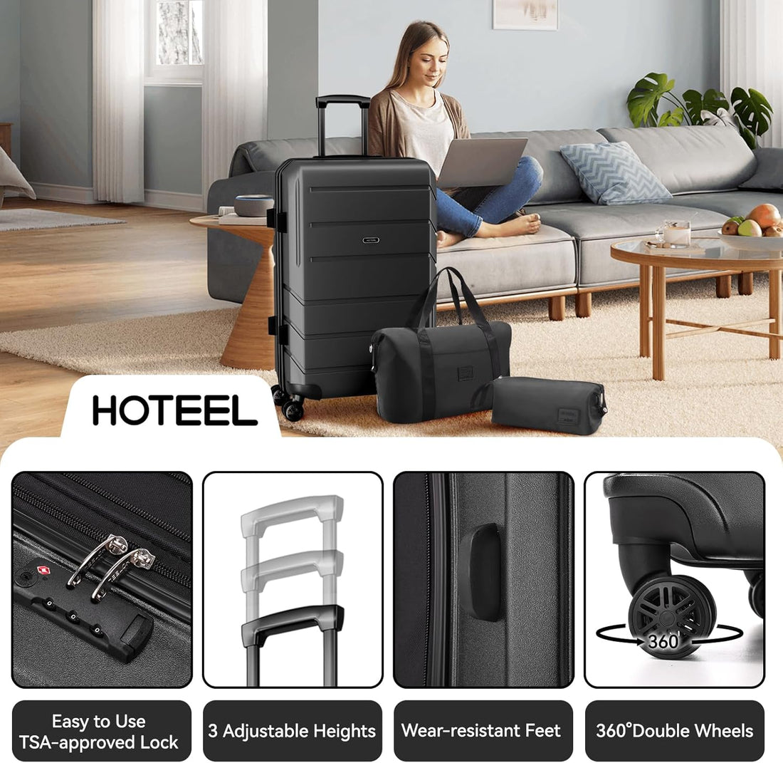 3-Piece Hoteel Luggage Set – Black