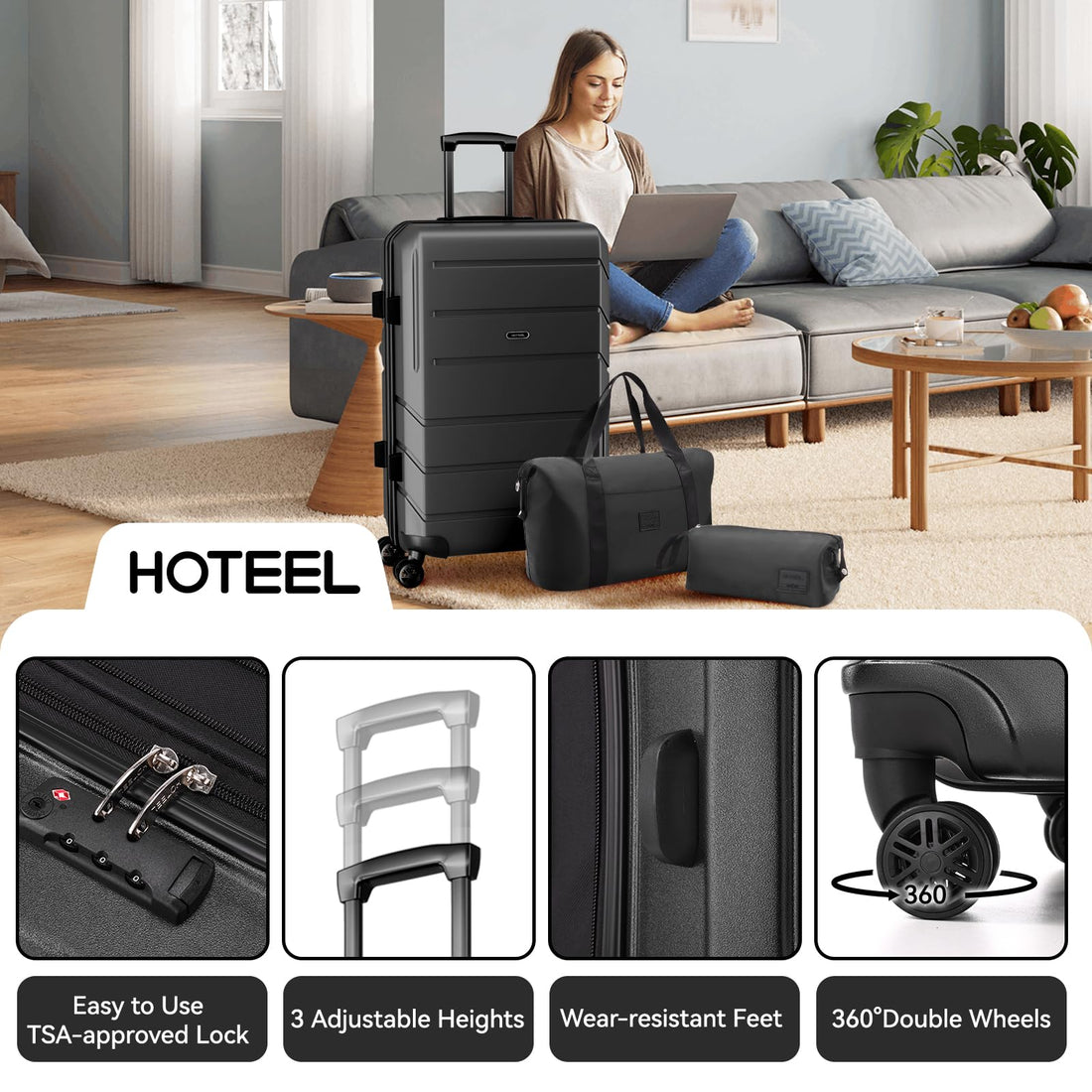 Hoteel 5-Piece Beige Luggage