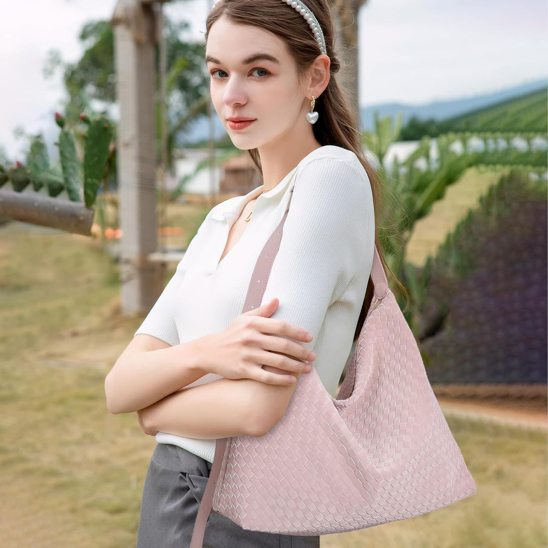 Woven Vegan Leather Bag – Women’s Tote