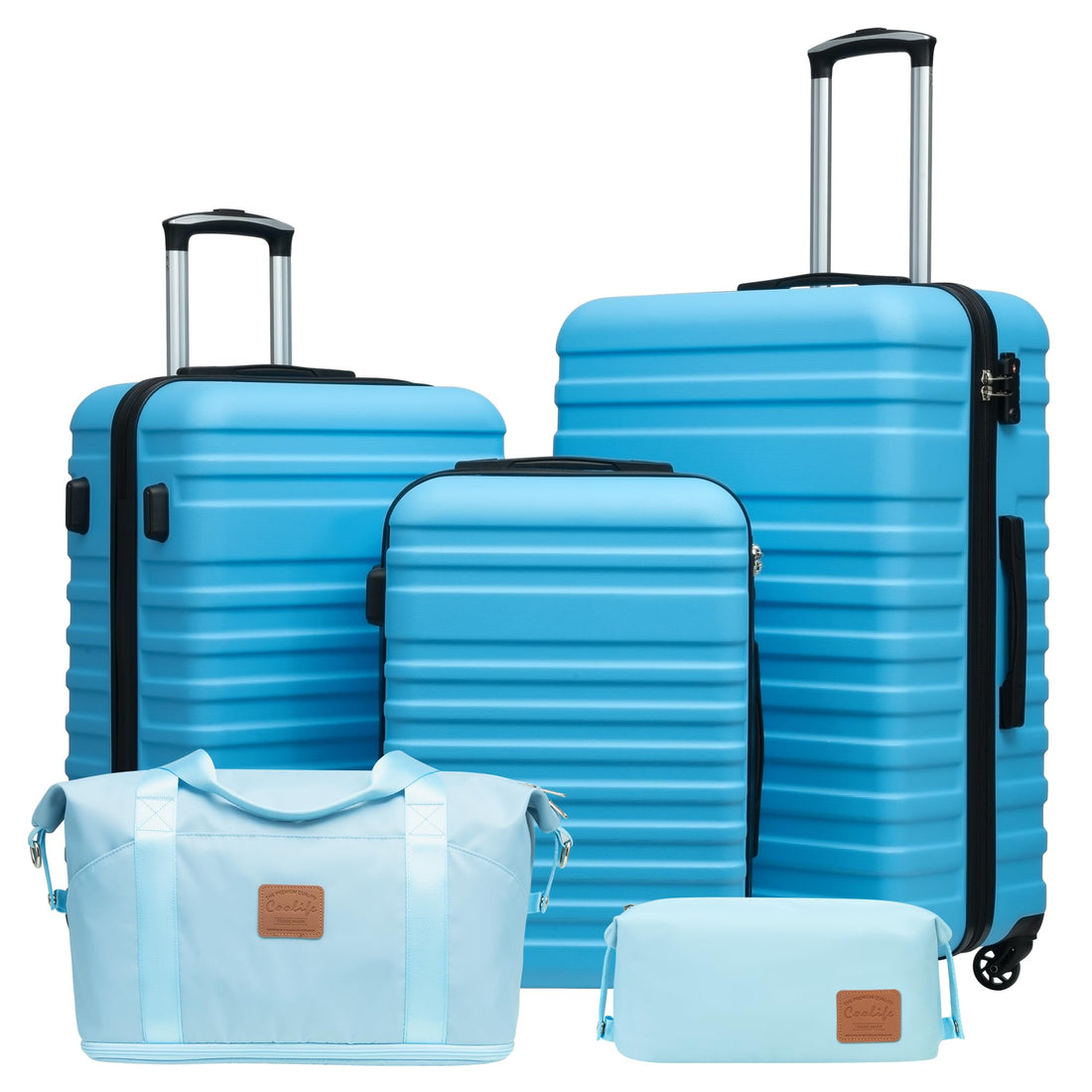 Coolife 3-Piece Luggage Set – Navy