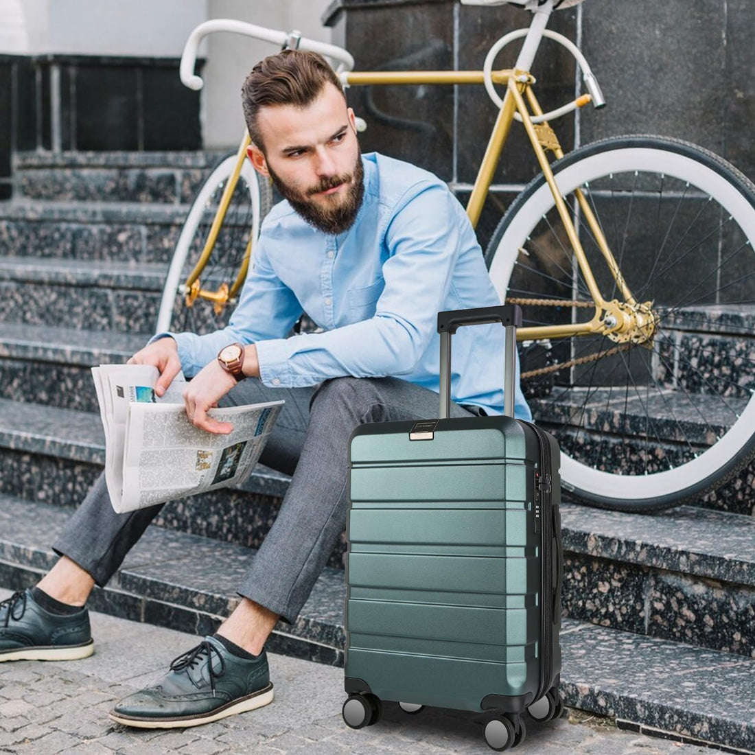 KROSER 20" Carry-On – Steel Grey