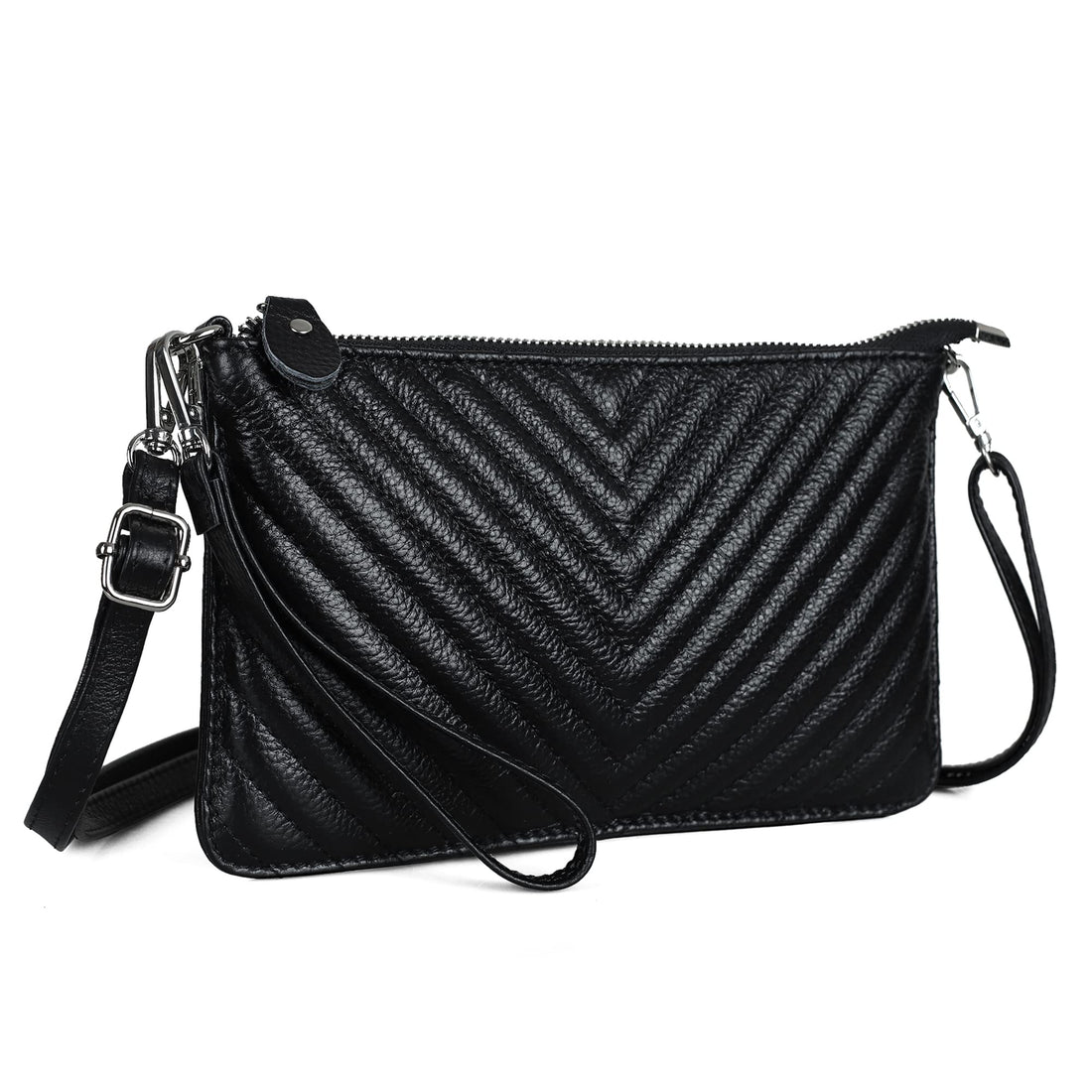 befen Genuine Leather Wristlet Clutch Wallet Purses Small Crossbody Bags for Women with RFID Blocking Card Slots