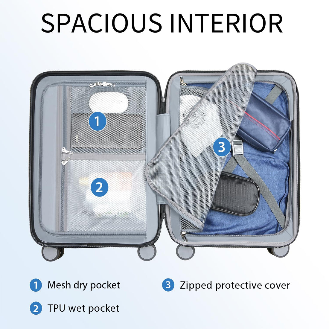KROSER 20" Carry-On – Steel Grey