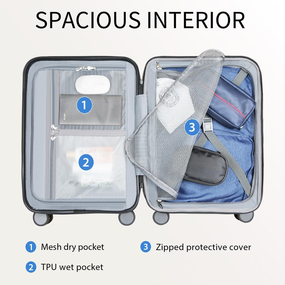 KROSER 20" Carry-On – Steel Grey