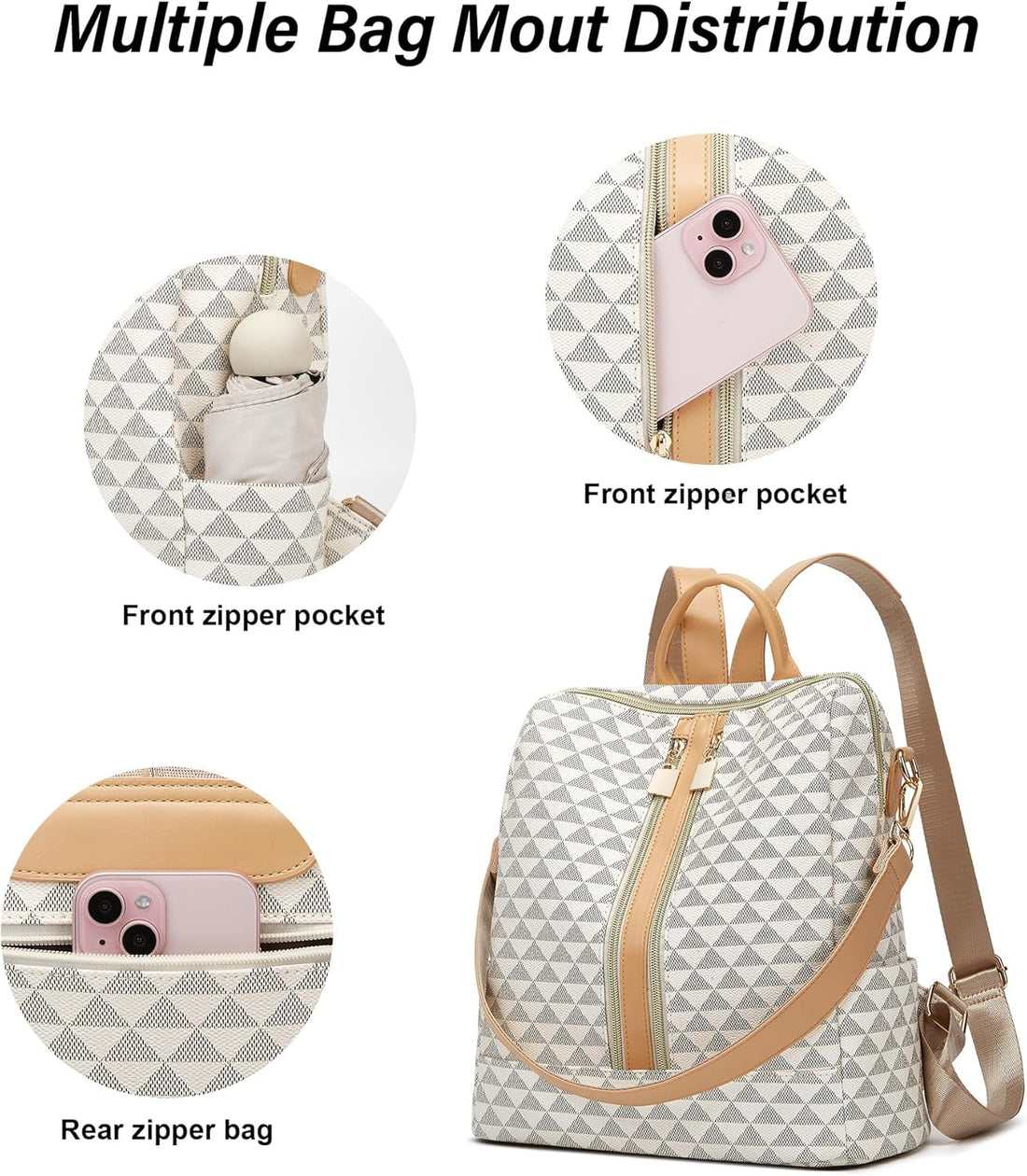 Makes 2-Piece Women's Backpack Purse