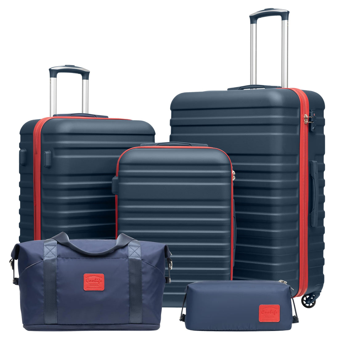 Coolife 3-Piece Luggage Set – Navy