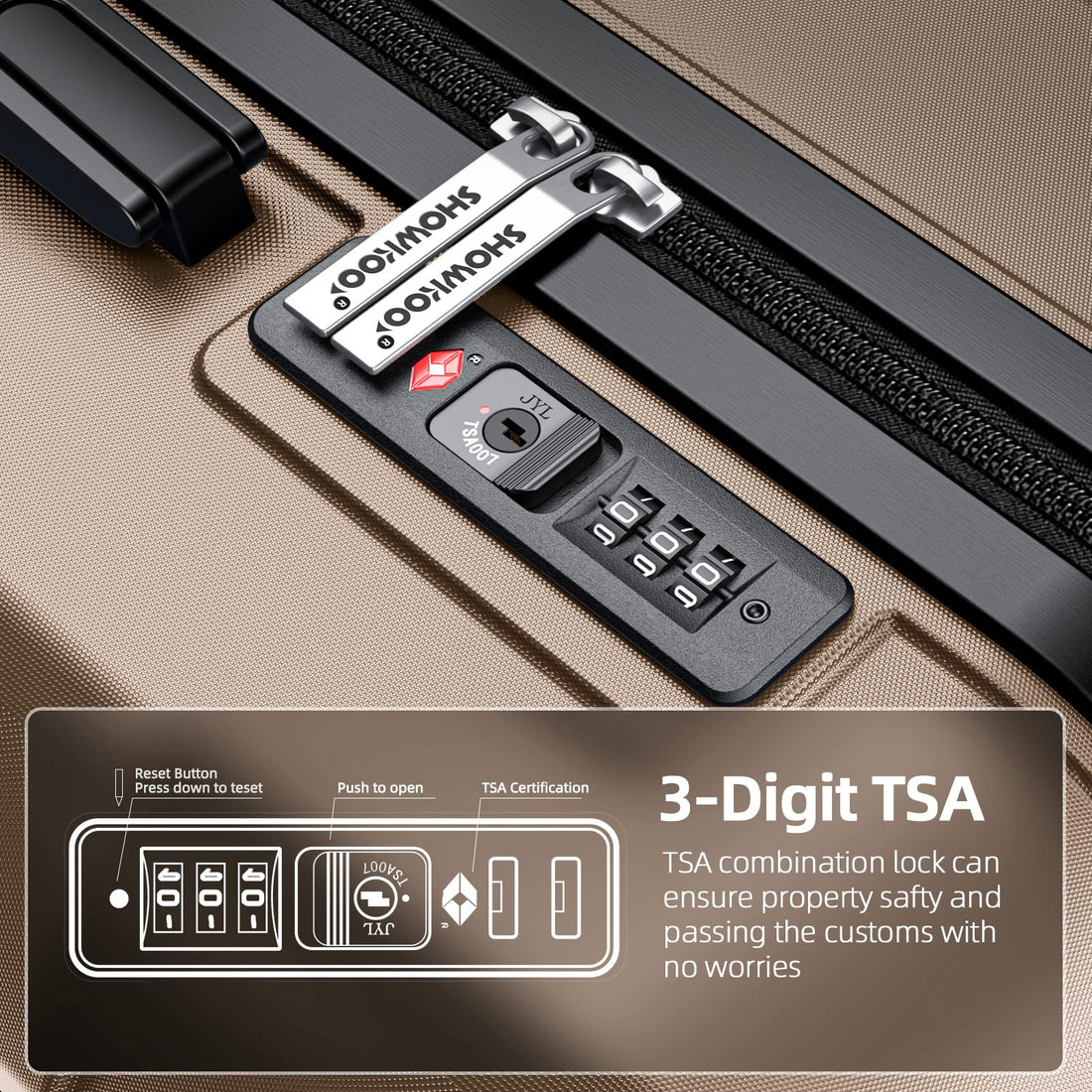 SHOWKOO 3-Piece Luggage Set
