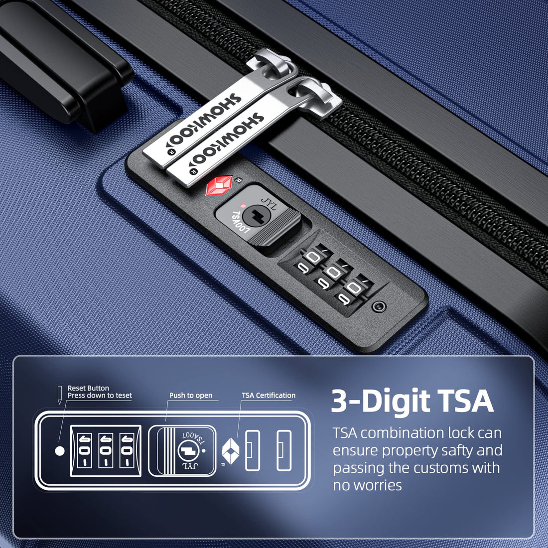 SHOWKOO 3-Piece Luggage Set
