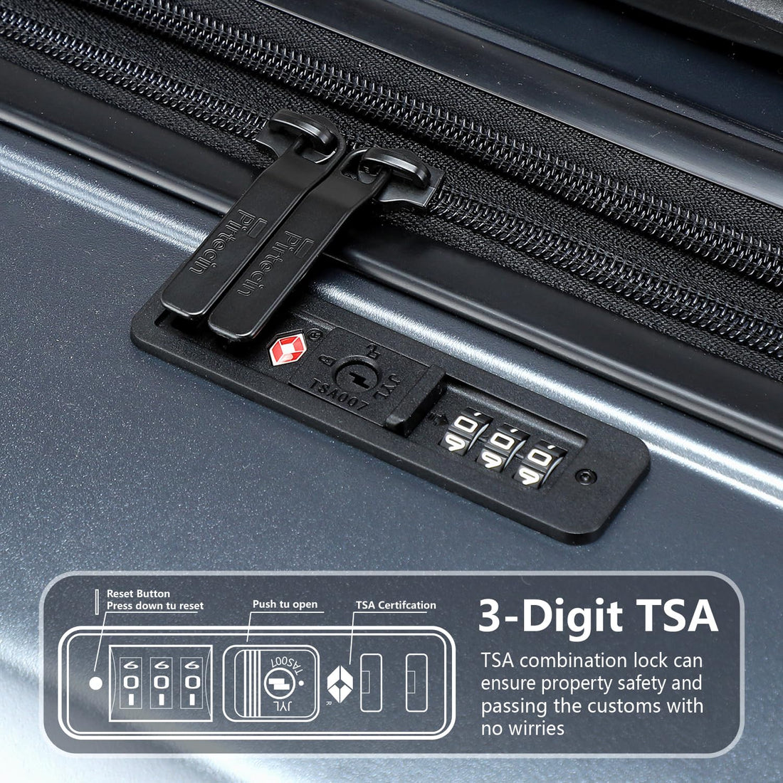 2-Piece Gray Luggage Set 20/28"