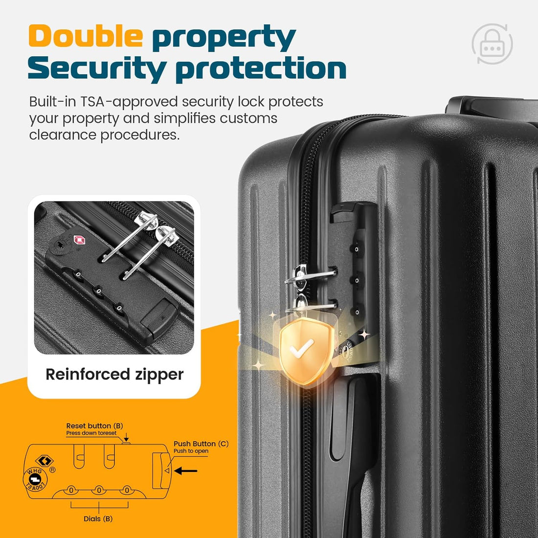 Hoteel 3-Piece Carry-On Luggage Set