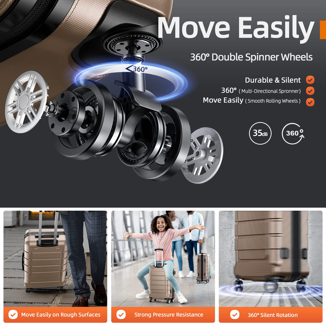 SHOWKOO 3-Piece Luggage Set