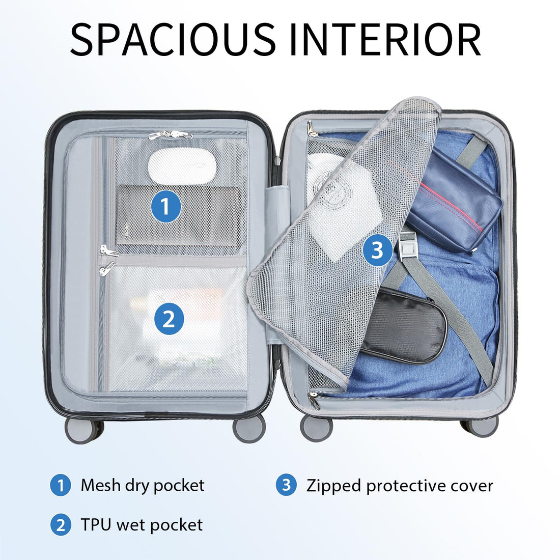 KROSER 20" Carry-On – Steel Grey