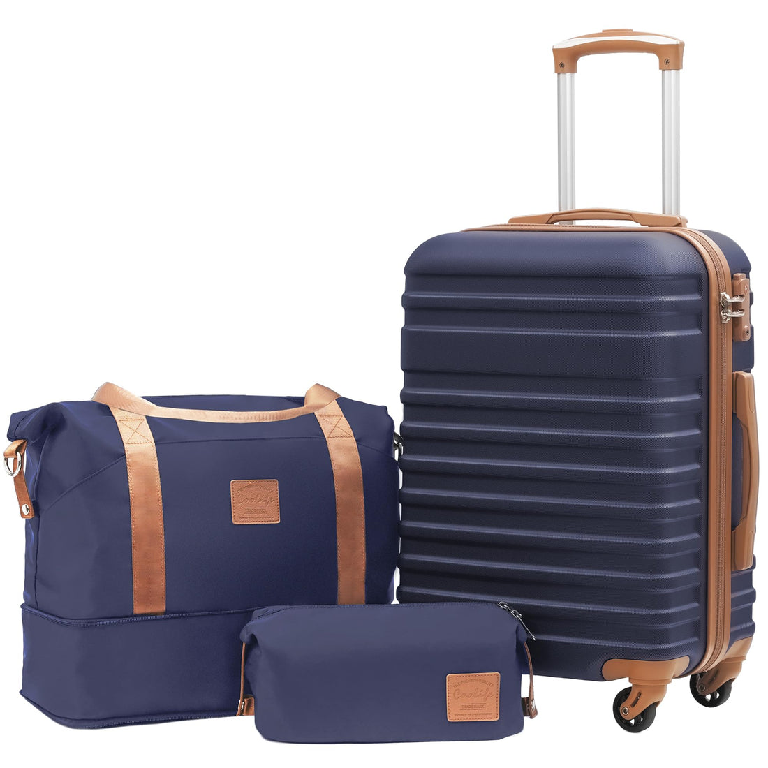 Coolife 3-Piece Luggage Set – Navy