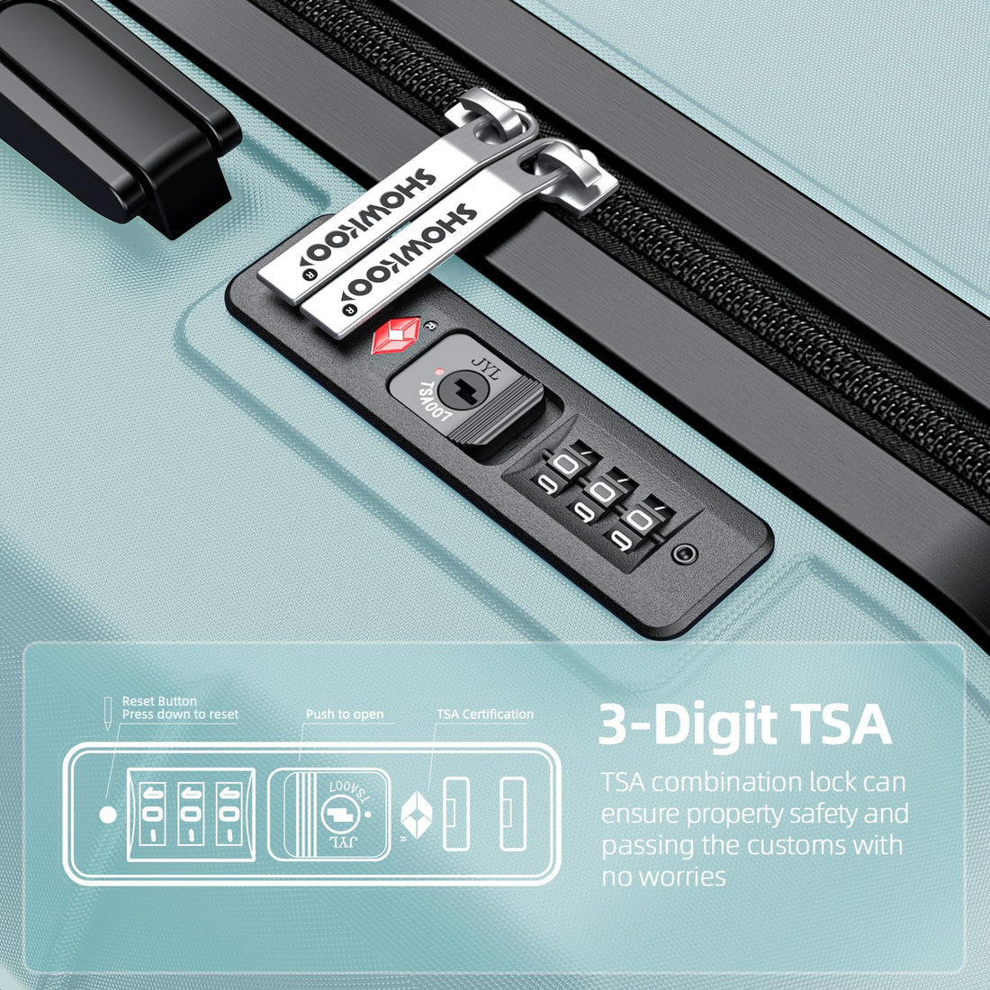 SHOWKOO 3-Piece Luggage Set