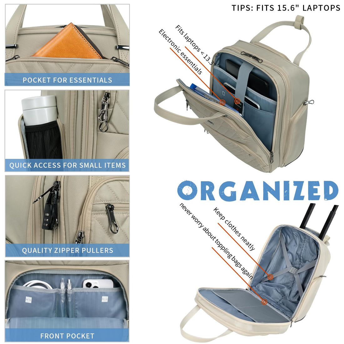 KROSER 16" Underseat Luggage Grey
