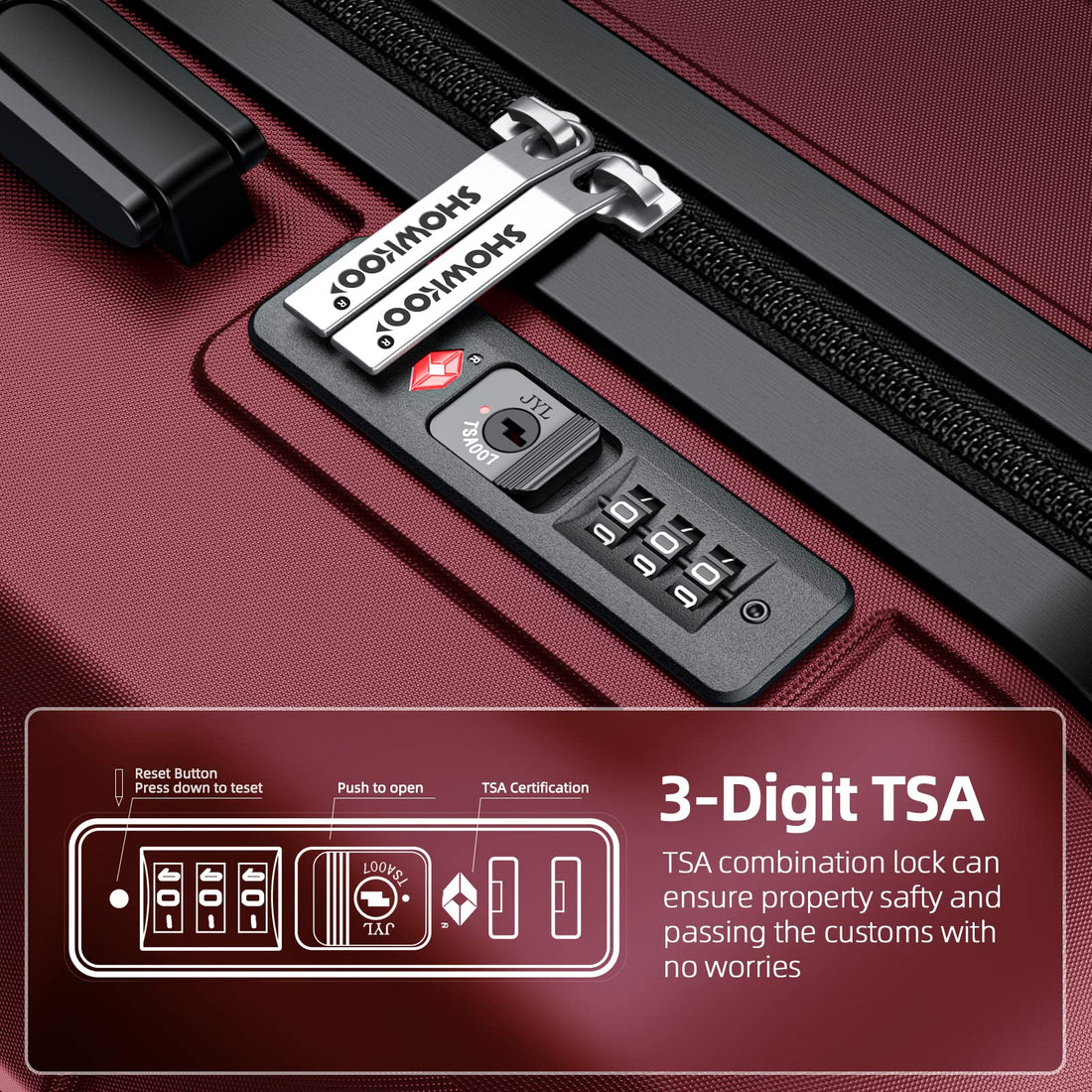 SHOWKOO 3-Piece Luggage Set