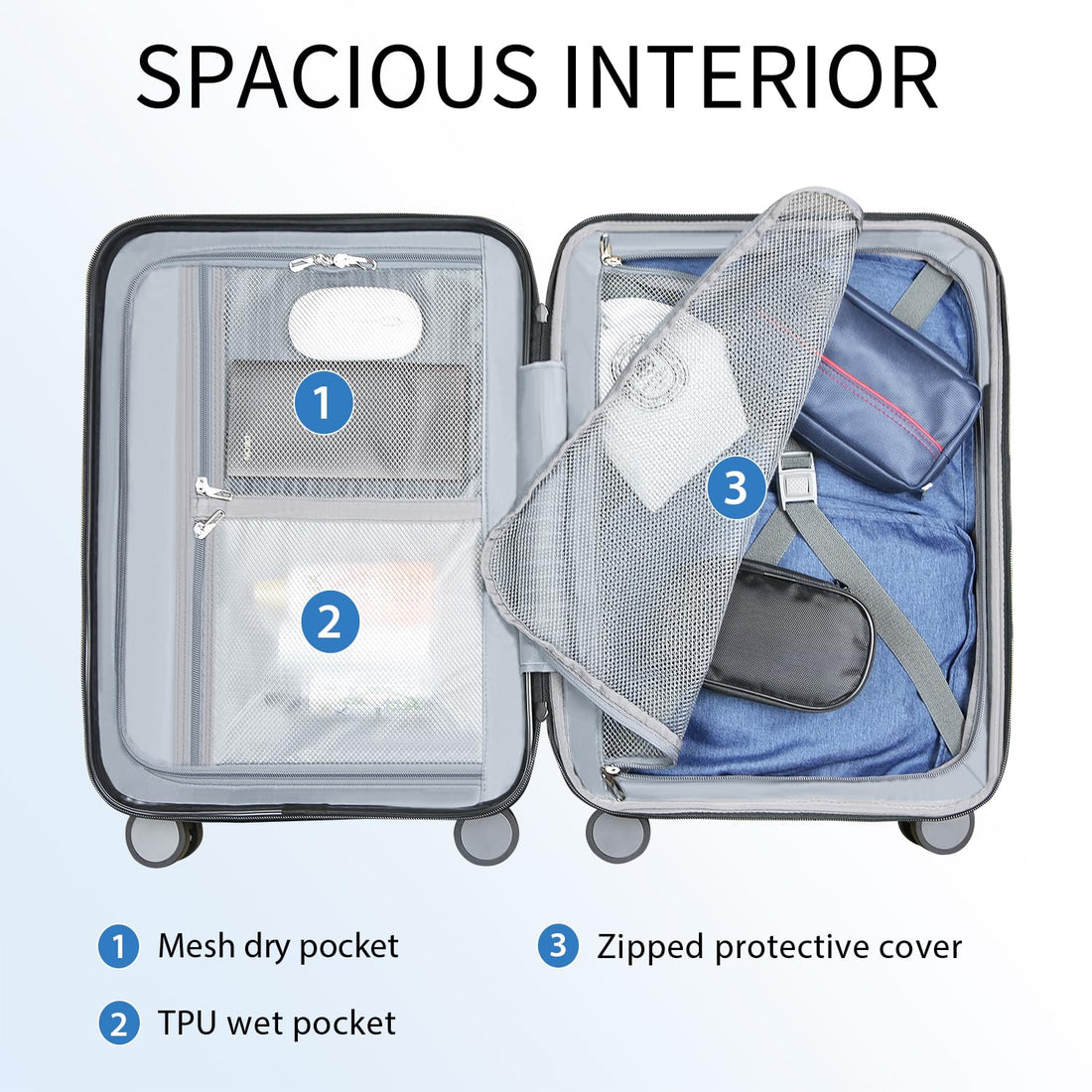 KROSER 20" Carry-On – Steel Grey