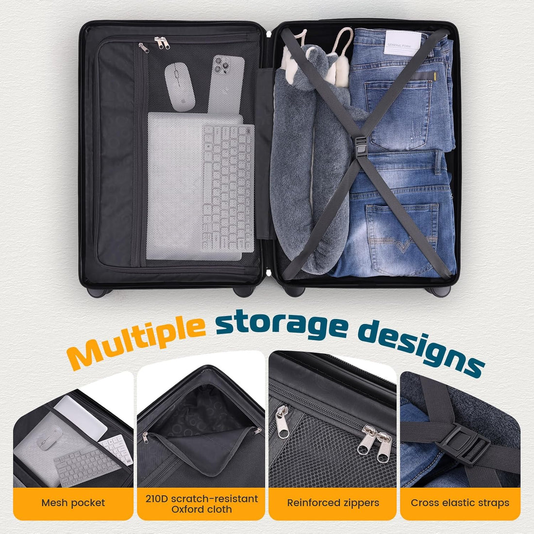 Hoteel 3-Piece Carry-On Luggage Set
