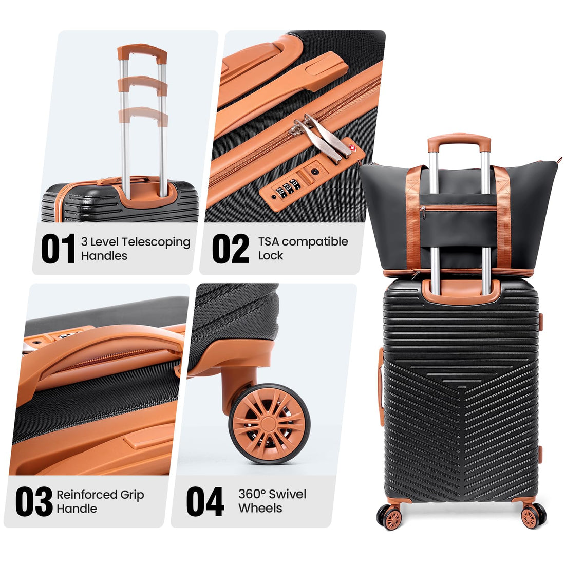 Hoteel 4-Piece Luggage Set – Beige